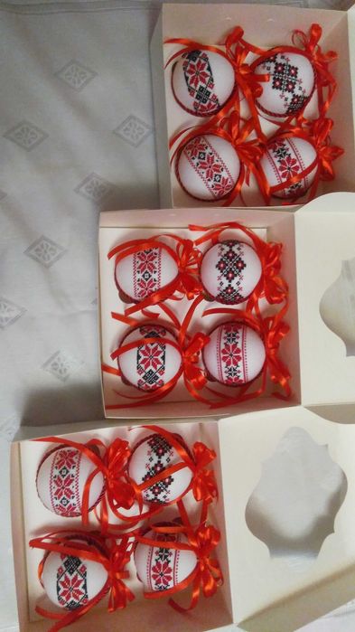 Новорічні кульки вишиті. Ручна робота