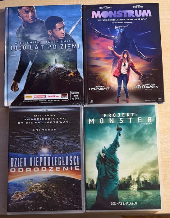 Pakiet 4 filmów DVD Sci-Fi / Akcja | Lektor PL | Dzień Niepodległości, 2 Nowe w folii