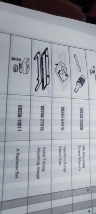 Régua ajuste válvulas Toyota