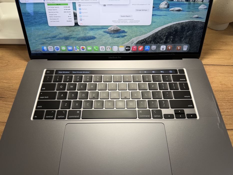 MacBook Pro 16’ 2019 8-Core i9 32GB 1TB SSD Radeon 5500 4Gb 92%