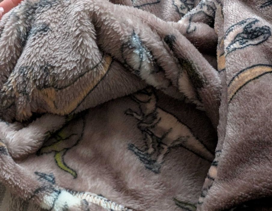 Дитяча махрова піжама для дому сну в динозавриках динозаврам 122/128