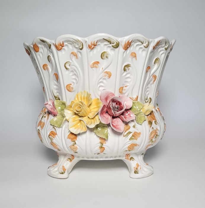 Kolekcjonerska, porcelanowa bardzo duża osłona na donicę