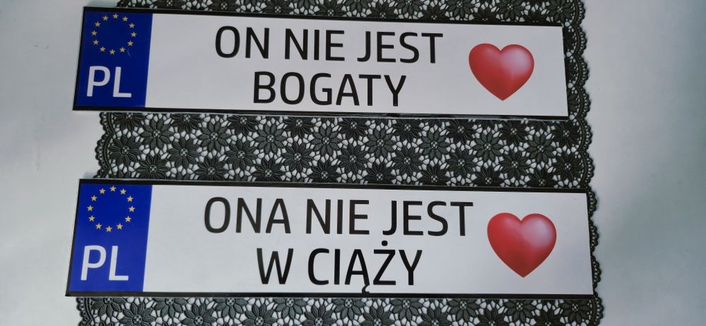 Tablice ślubne do auta