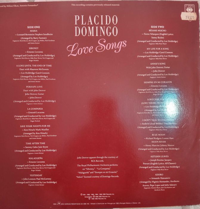Disco em Vinil de Placido Domingo