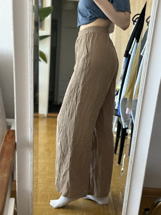 Reserved boho spodnie brązowe czekoladowe luźne s