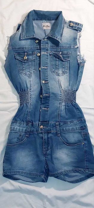 Джинсовий боді без рукавів