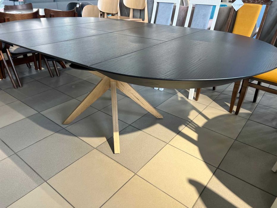 Стіл Нова Д130+50+50 круглий розкладний кухонний у вітальню в гостинну