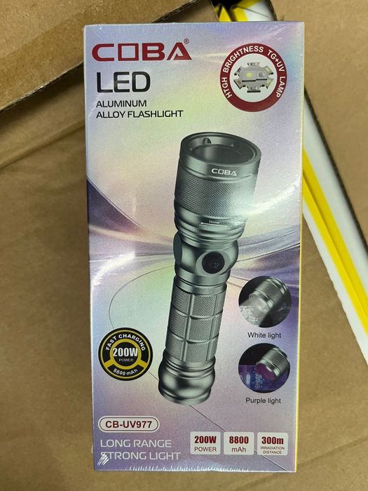 Lanterna Tática COBA CB-UV977 | Zoom Mecânico + Luz UV