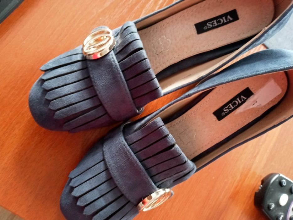 Polbuty damskie 37 granat wsuwane obcas