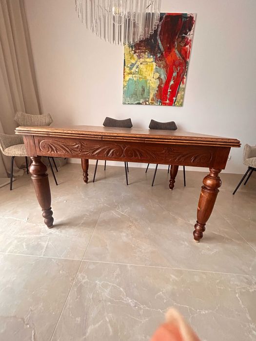 stół drewaniany styl artdeco 130m plus 100m