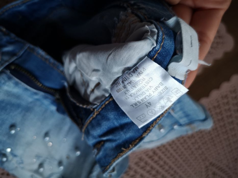 Krótkie spodenki szorty jeansowe, 104-110