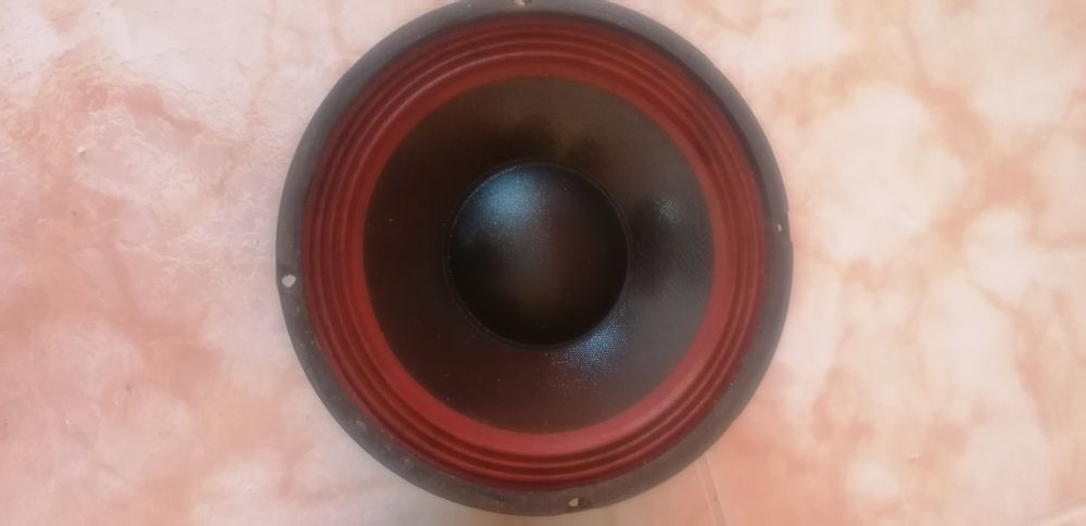 Colunas de som uma da marca fonestar e outra da marca Sony.