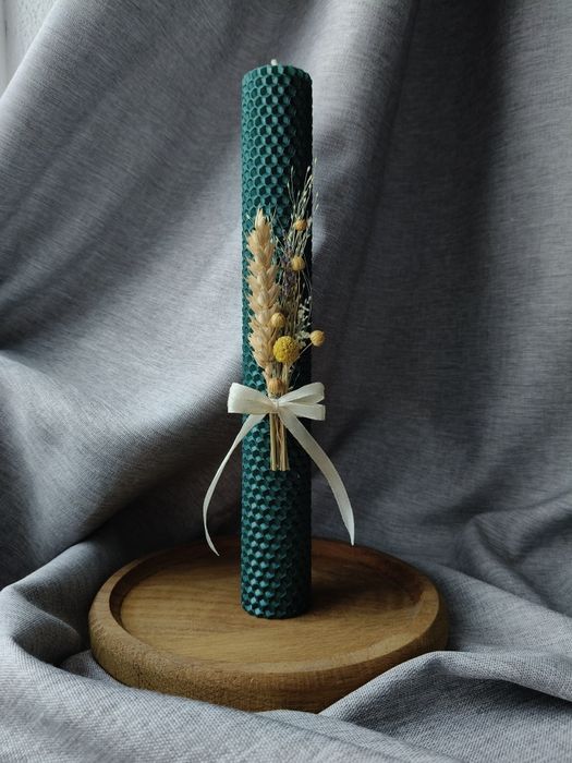 Стрітенські свічки. Свічки з вощини з декором