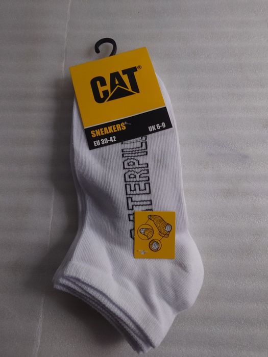 Skarpetki stopki CAT białe krótkie do kostki Caterpillar 39-42 3 pary