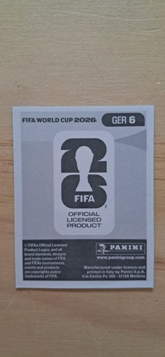 Cromo futebol de Rudiger(Mundial 2026)da Panini