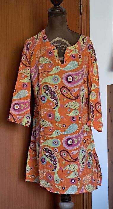 Túnica / Blusa Boho 100% Algodão Sipecusa (Tam. M) – Padrão Paisley