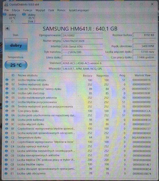 Dysk zewnetrzny hdd samsung 640gb