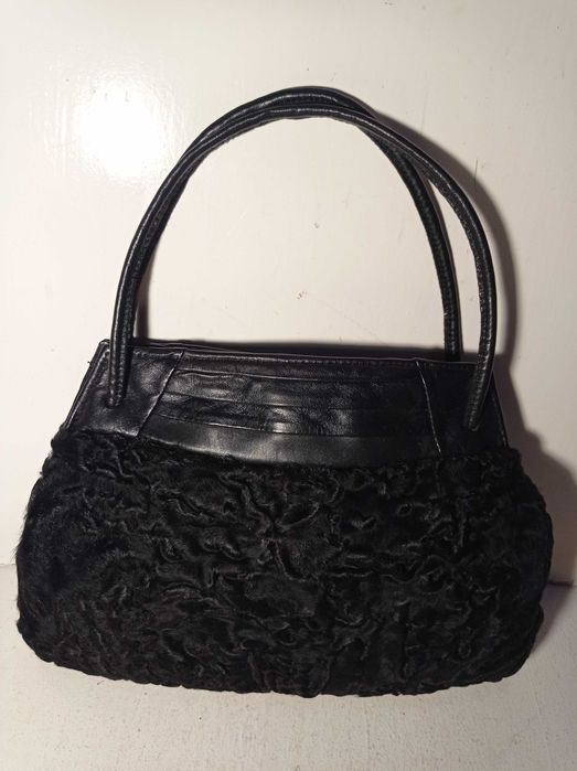 torebka skórzana , mufka karakuły