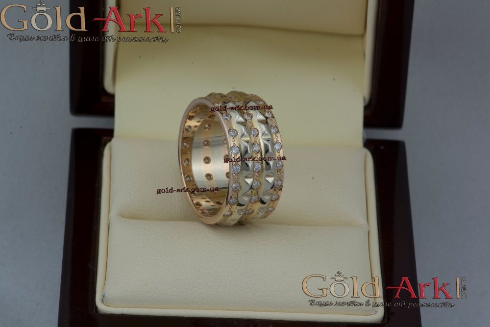 Женское кольцо два цвета