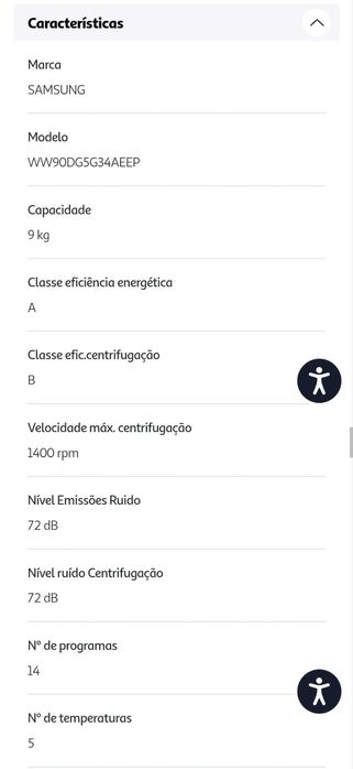 Máquina de Lavar SAMSUNG WW90CGC04DAEEP (9 Kg - 1400 rpm - Branco)