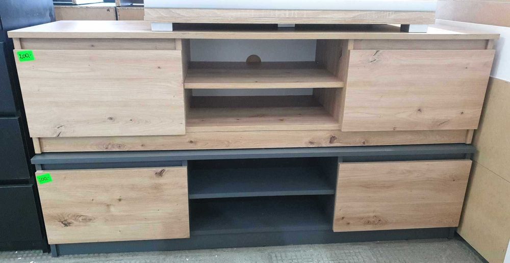 Nowoczesny Stolik / Szafka RTV 120cm Dąb Artisan / Antracyt