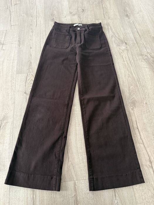 Jeansy culotte czekolada M