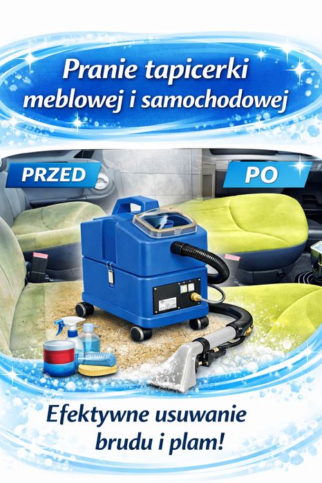 Pranie dywanów, kanap, tapicerki meblowej, samochodowej.