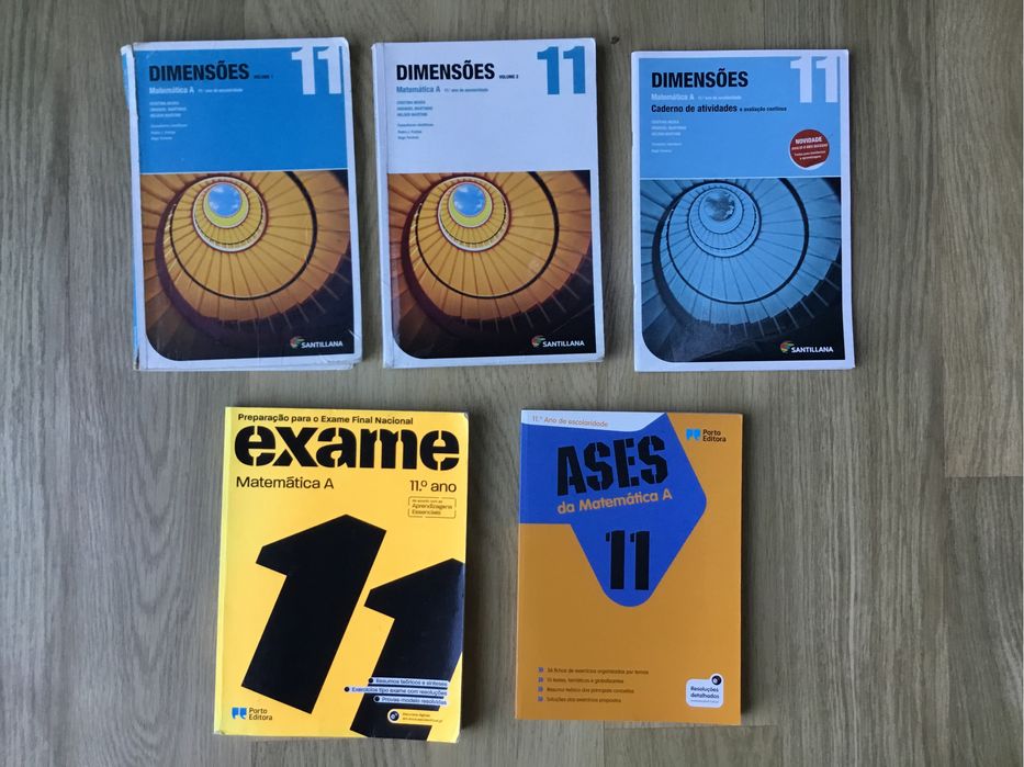 Manuais e livro de exercícios Matemática A 7°, 8°, 10°, 11° e 12° anos
