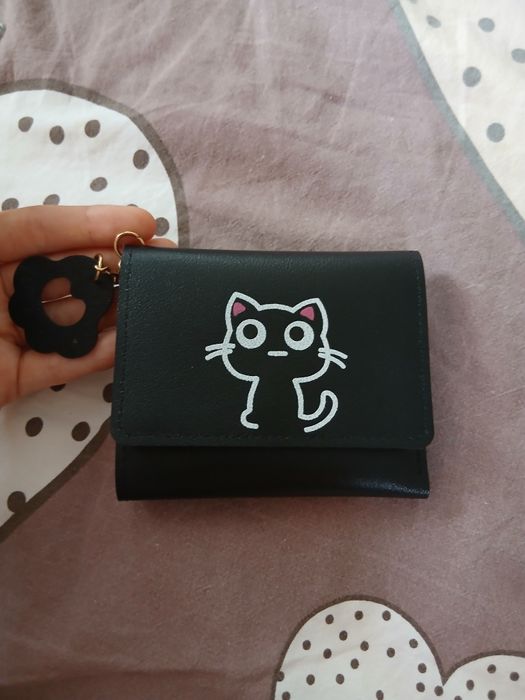 Гаманець з котиком та брілком. Кошелёк. Гаманець новий
