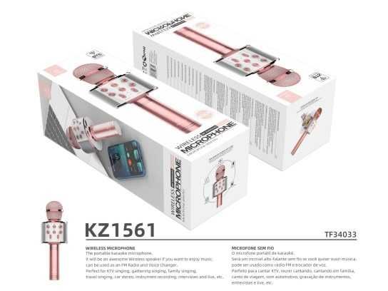 Novo Microfone Bluetooth Ouro Rosa