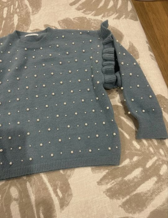 Camisola de malha com perolas