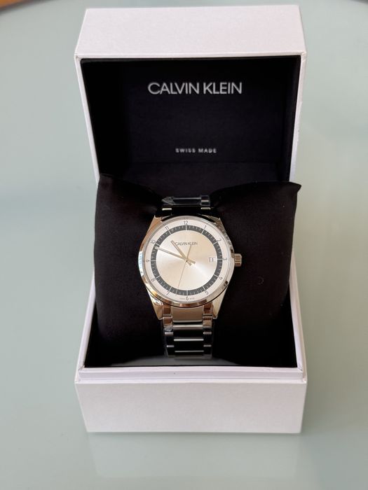 CALVIN KLEIN Quartz Silver Dial Silver-Tone Men's Watch KAM21146