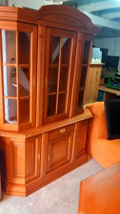 komoda + witryna-lite drewno-stan bdb.