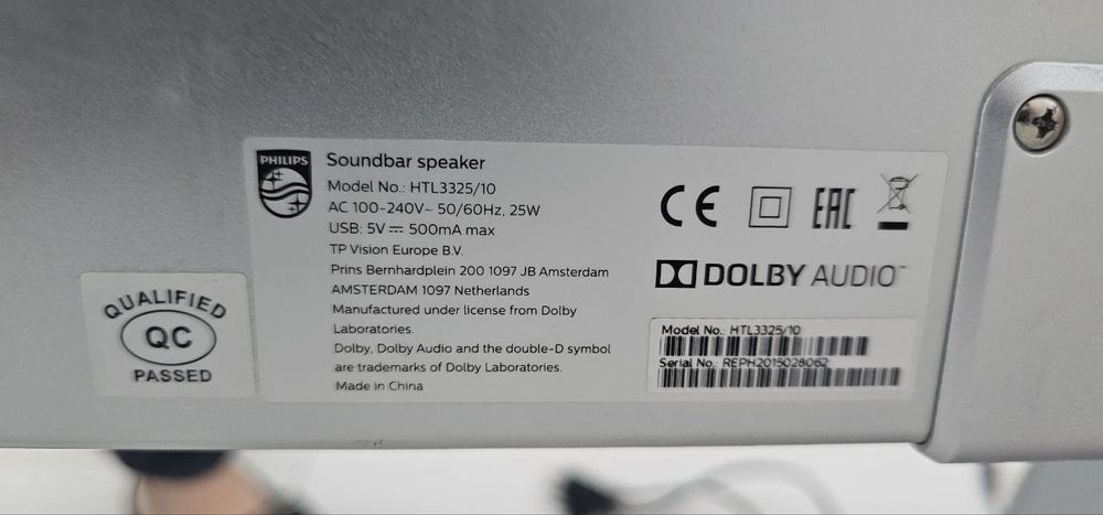 Soundbar Philips HTL3325/10 + Subwoofer USZKODZONY
