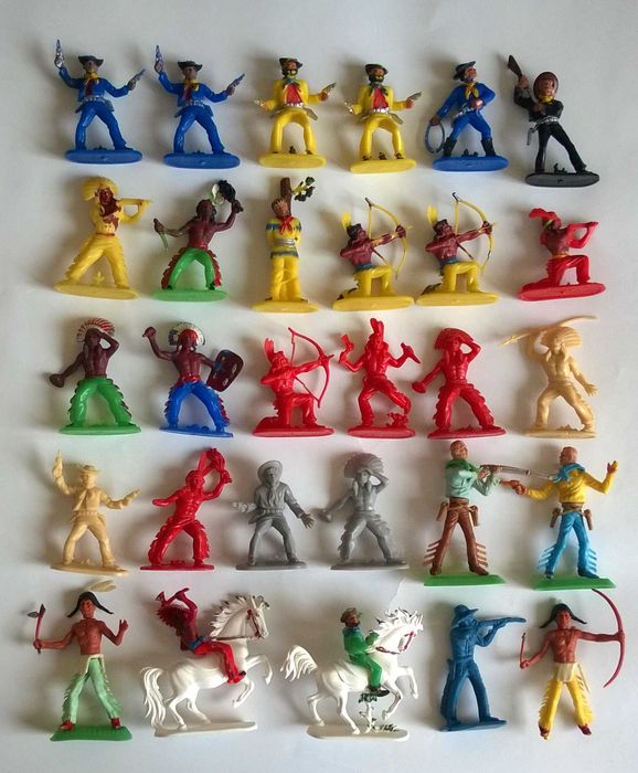 Figurki Żołnierzyki Indianie Kowboje West Germany