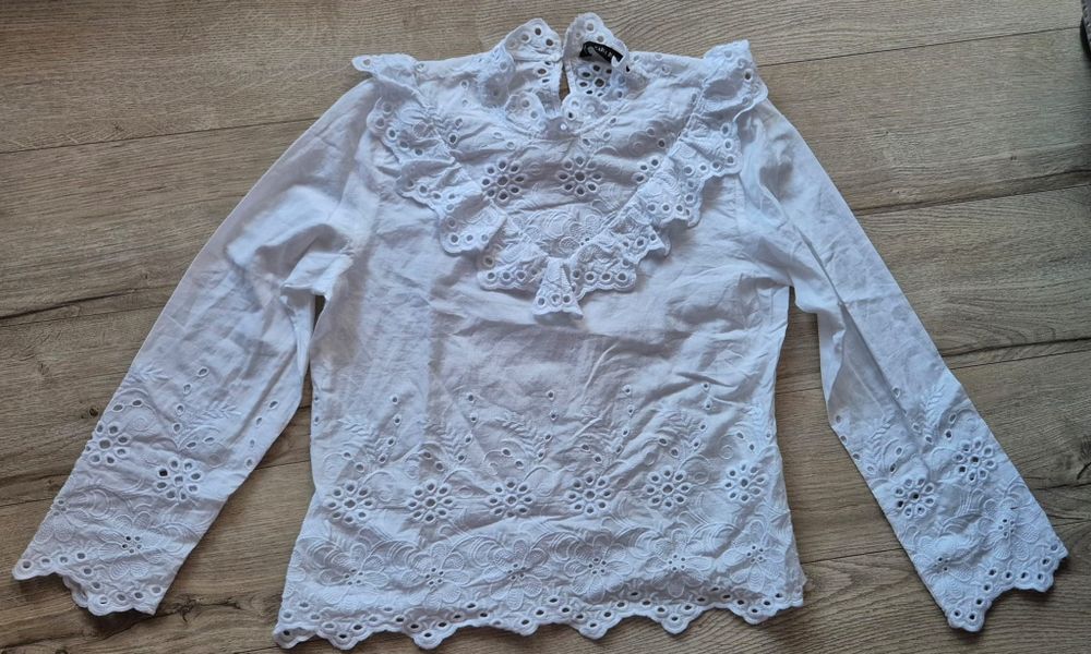 Wiralowa piękna bluzka koszula Zara r. M haftowana ażurowa elegancka