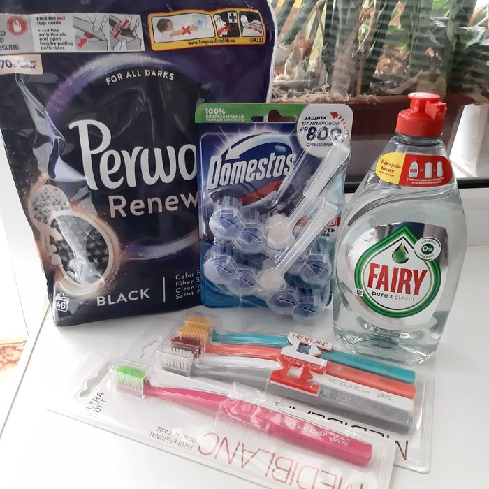 набір перволь капсули  фейрі доместос зубні щітки