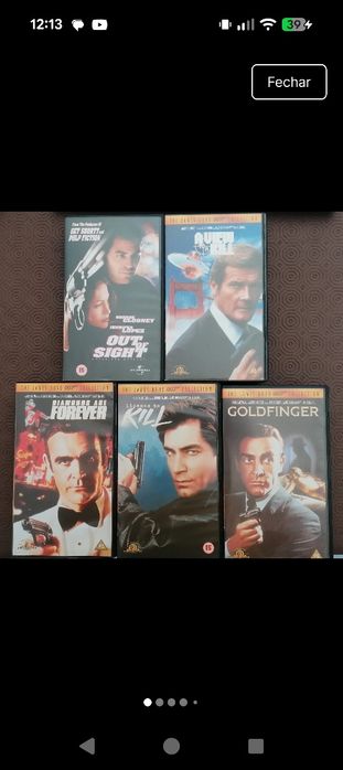 5 cassetes VHS da série James Bond 007