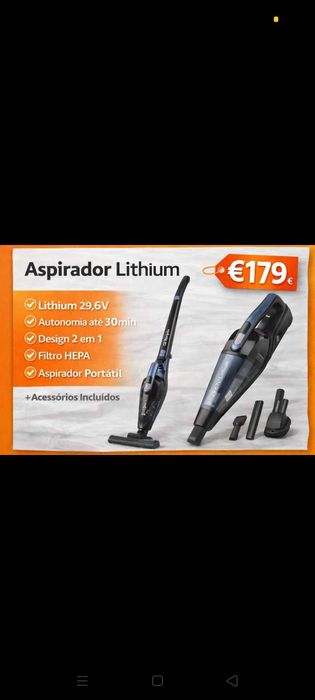 Aspirador Vertical Bateria. Oportunidades