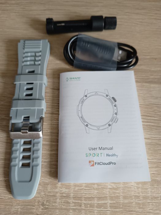 Smartwatch z kompasem i latarką 1000mah+bransoleta