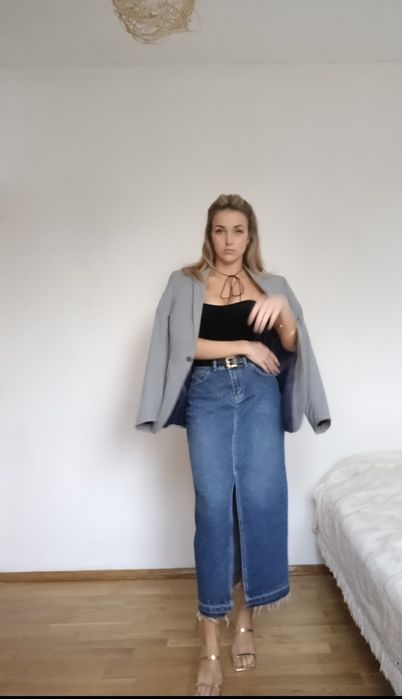 Джинсова довга спідниця