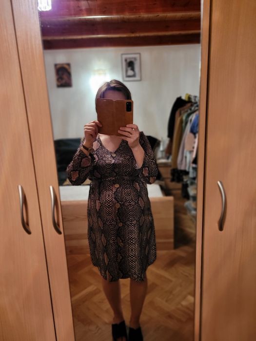 Sukienka zwierzęcy wzór print może być ciążowa L XL