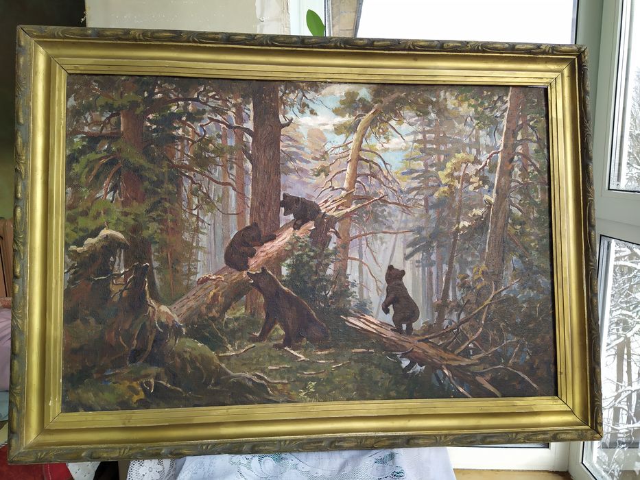 Картина Три медведя "Утро в сосновом лесу"