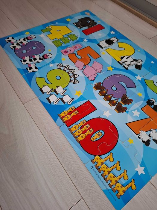 Duże puzzle 26 elementów Cyferki, zwierzątka Carousel 2+ 3+
