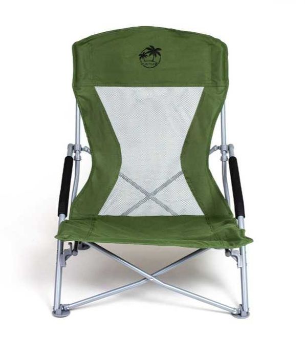 Krzesło Turystyczne Plażowe Wędkarskie Składane Khaki + Pokrowiec