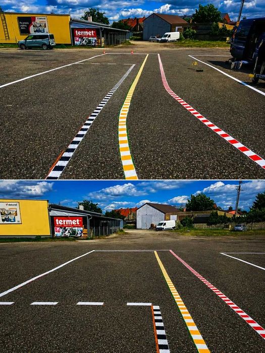 Oznakowanie poziome/ Malowanie parkingów, dróg, hal i magazynów