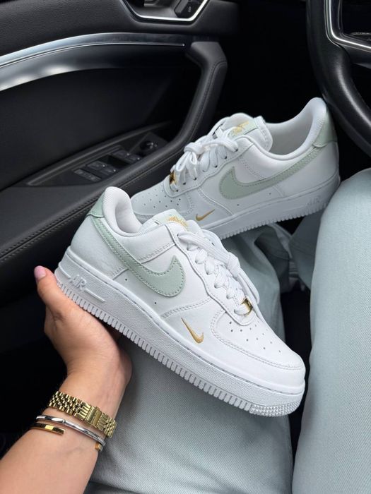 Оригинал Nike Air Force 1 Low White Grey Gold (CZ0270 106) шкіряні найк аір форс жіночі білі