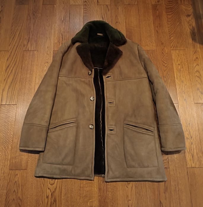 Kożuch Z Owczej Skóry Wełniany Naturalny Ciepły Zimowy r. M/L