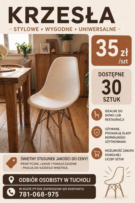 Sprzedam krzesla 30 szt