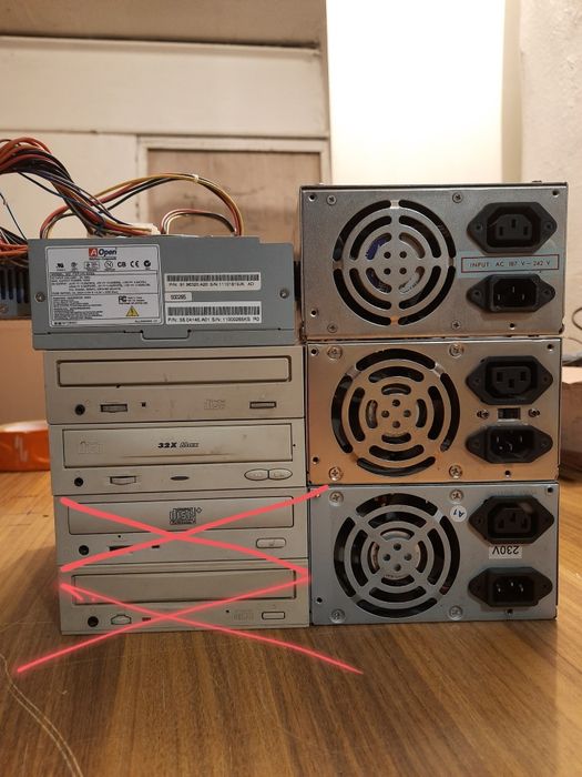 Дисковод dvd cd rom и блок питания к компьютеру 185, 250 wat